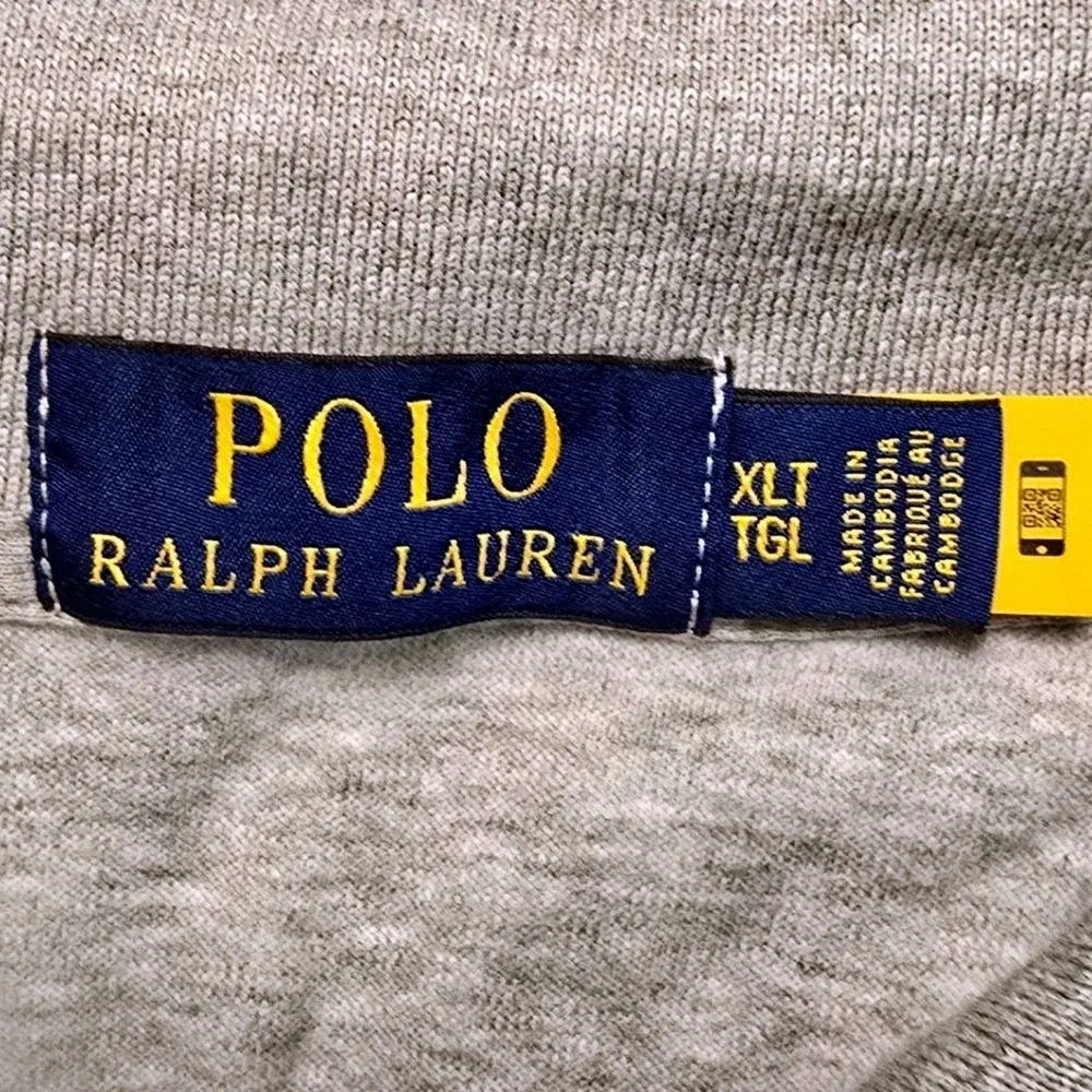 Polo Ralph Lauren Mens XLT Heather Gray Short Sleeve Pony Logo‎ Polo Shirt Tall